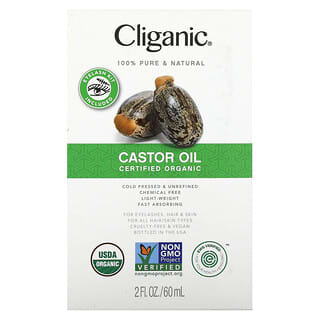Cliganic, органическое касторовое масло, 60 мл (2 жидк. унции)