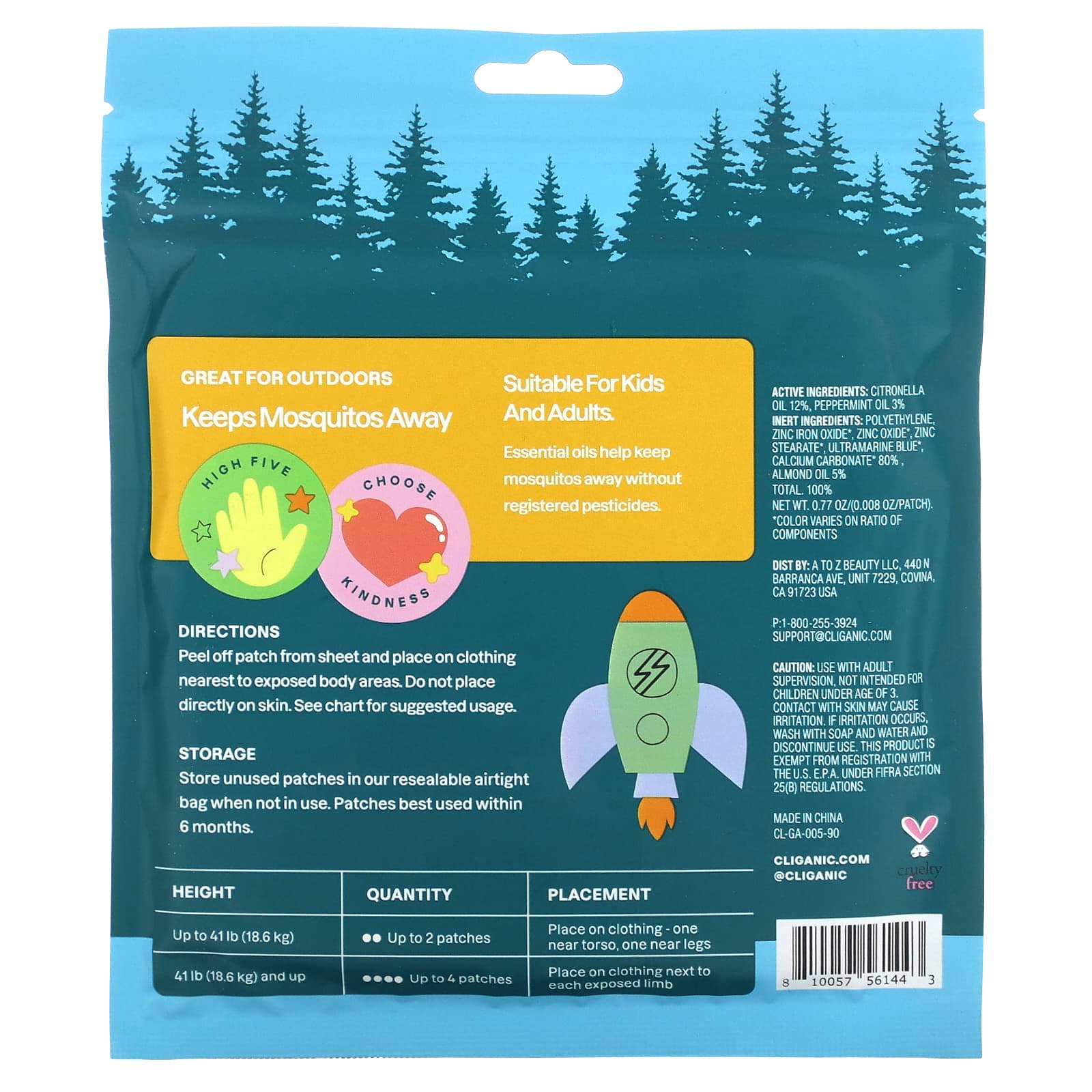 Cliganic, Mosquito Repellent Positive Vibes Patches, 90 Patches