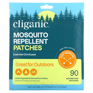 Cliganic, Parches repelentes de mosquitos para acampar, con aceite esencial, 90 parches