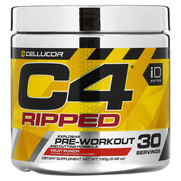 Cellucor, C4 Ripped, Explosive Pre-Workout, Fruit Punch, 6.46 oz (183 g)