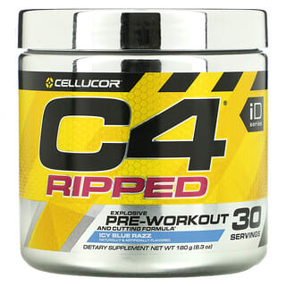 Cellucor, C4 Ripped, Explosive Pre-Workout, Icy Blue Razz, 180 g (6,3 oz.)