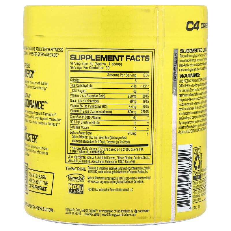 C4® Original, Preentrenamiento, Ponche de frutas, 180 g (6,3 oz)