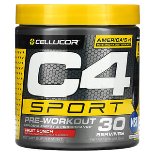 Cellucor, C4 Sport, Suplemento preentrenamiento, Ponche de frutas, 270 g (9,5 oz)