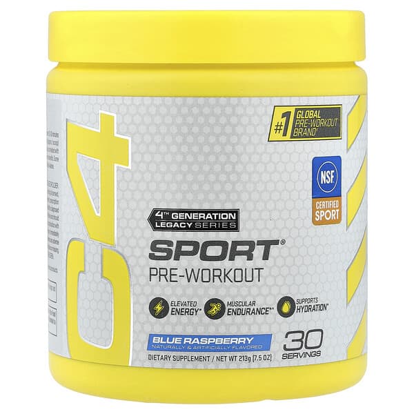 C4 / Cellucor, C4 스포츠, 프리-워크아웃, 블루 라즈베리, 213g (7.5oz)