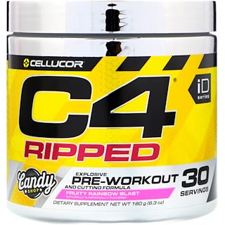 C4 / Cellucor, C4 Ripped, Pre-Workout, Fruity Rainbow Blast, 6.3 oz (180 g)