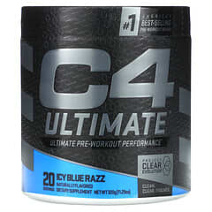 Cellucor, C4 Ultimate Pre-Workout Performance, предтренировочный комплекс, с освежающим вкусом голубой малины, 320 г (11,29 унции)
