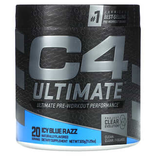 Cellucor, C4 Ultimate, Ultimate Pre-Workout Performance, Icy Blue Razz, 11.29 oz (320 g)