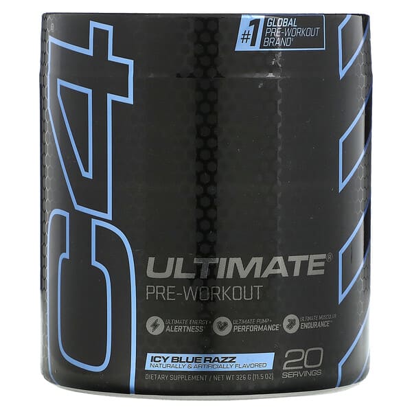 Cellucor, C4 Ultimate（C4アルティメイト）、プレワークアウトパフォーマンス、アイシーブルーラズ、320g（11.29オンス）