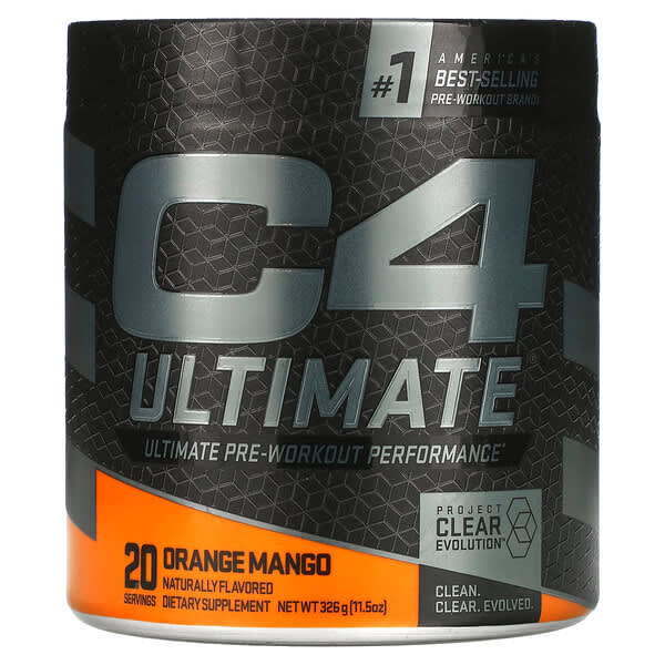 Cellucor, C4 Ultimate（C4アルティメット）プレワークアウトパフォーマンス、オレンジマンゴー味、326g（11.5オンス）