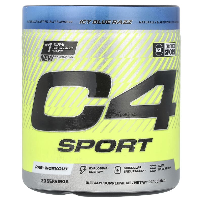 C4®スポーツ、プレワークアウト、アイシーブルー ラズ、244g（8.6オンス）