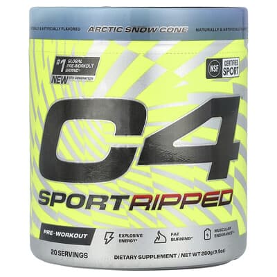 C4 / Cellucor, C4® Sport Ripped, Pre-Workout, Arctic Snow Cone, 9.9 oz (280 g)
