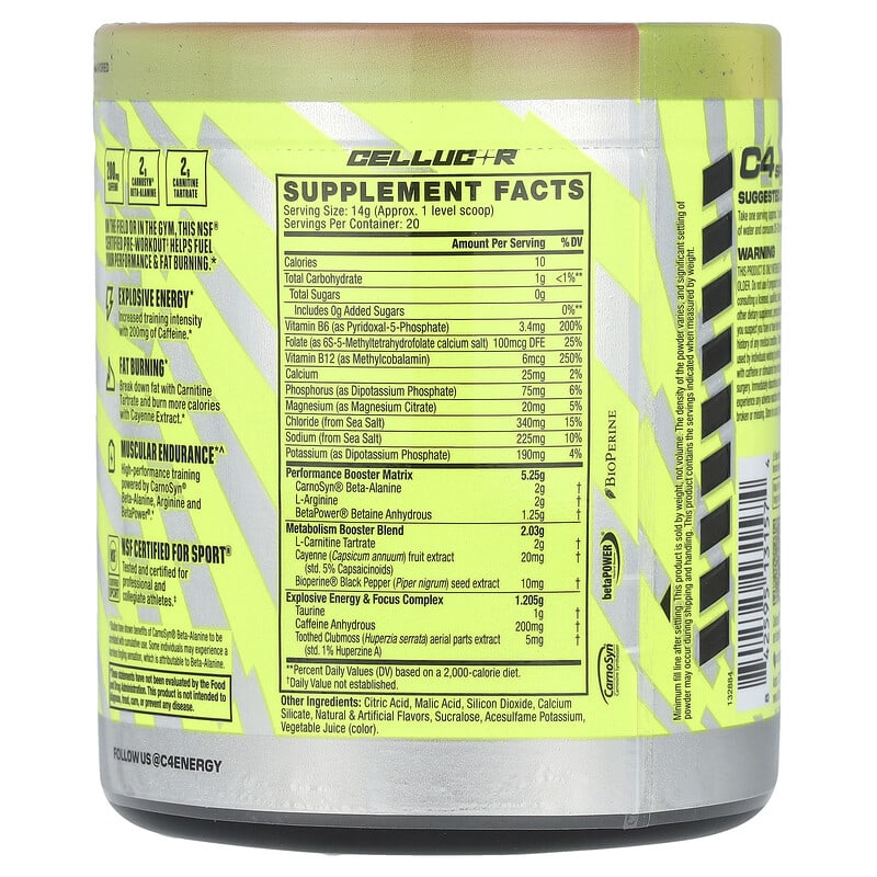 C4® Sport Ripped, Pre-Workout, Strawberry Watermelon, 9.9 oz (280 g)