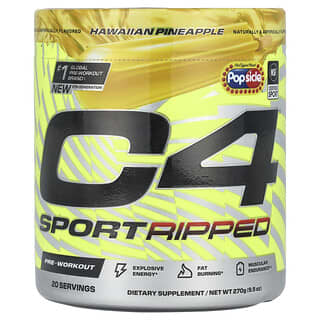 Cellucor, C4 Sport, Ripped, Pré-Treino, Popsicle®, Abacaxi Havaiano, 270 g (9,5 oz)