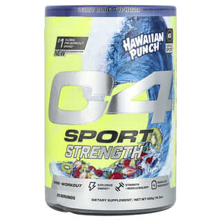 Cellucor, C4 Sport, Strength, Pre-Workout, Hawaiian Punch®, Berry Blue Typhoon, 14.3 oz (406 g)