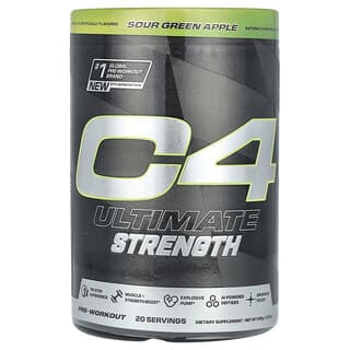 Cellucor, C4 Ultimate Strength, pre-workout, mela verde aspra, 558 g