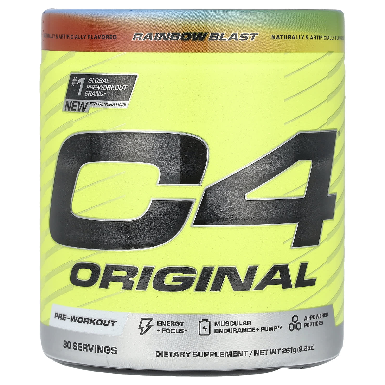 C4®（シー4）オリジナル、プレワークアウト、レインボーブラスト、261g
