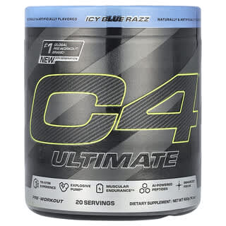 Cellucor, C4 Ultimate Pre-Workout, Icy Blue Razz, 400 g