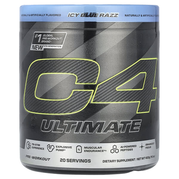 C4 Ultimate, Pre-Workout, Icy Blue Razz, 14.1 oz (400 g)