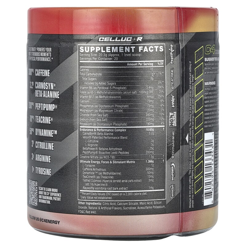 C4 Ultimate Hawaiian Punch 406g プレワークアウト C4® Ultimate, Pre-Workout, Hawaiian Punch® Fruit Juicy Red®, 14.3