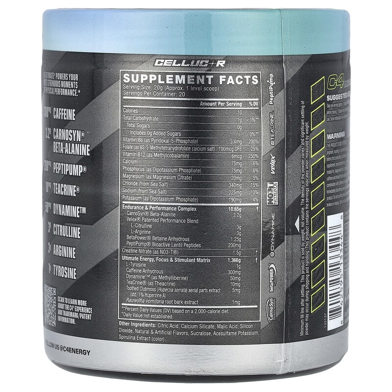 C4® Ultimate Shred、プレワークアウト、フローズンボムシクル、400g