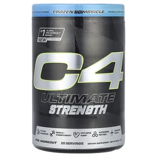 Cellucor, C4 Ultimate Strength, Suplemento preentrenamiento, Frozen Bombsicle, 550 g (1,2 lb)