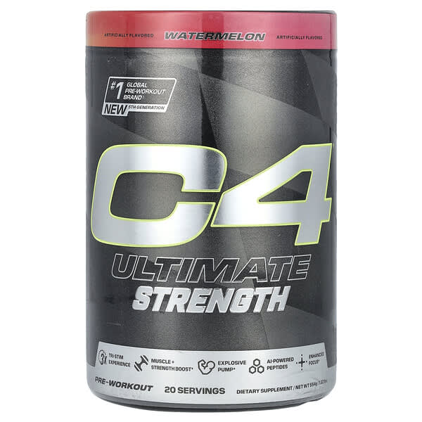 C4 / Cellucor, C4 Ultimate Strength，鍛鍊前配方，西瓜味，1.22 磅（554 克）
