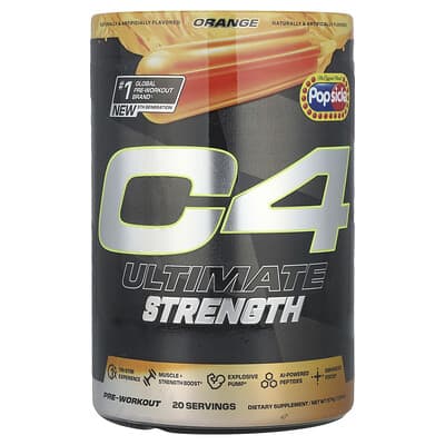 C4 / Cellucor, C4 Ultimate Strength, Pre-Workout Formula, Orange Popsicle®, 1.26 lbs (574 g)