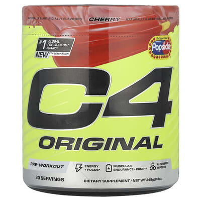 C4 / Cellucor, C4 Original, Pre-Workout Formula, Cherry Popsicle®, 8.8 oz (249 g)