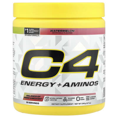 C4 / Cellucor, C4® Energy + Aminos, Watermelon Flavor, 8.7 oz (246 g)