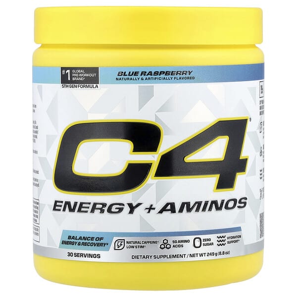 C4 / Cellucor, C4® 에너지 + 아미노산, 블루 라즈베리, 249g(8.8oz)