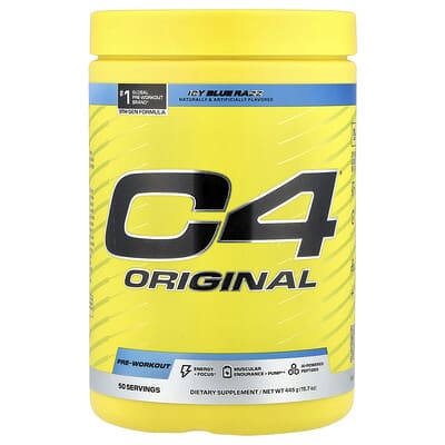 C4 / Cellucor, C4® Original, Pre-Workout Formula, Blueberry Bubblegum Flavor, 15.7 oz (445 g)