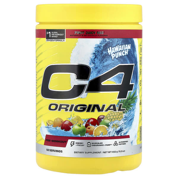 C4 / Cellucor, C4® Original, Pre-Workout, Hawaiian Punch® Fruit Juicy Red™, 15.9 oz (450 g)