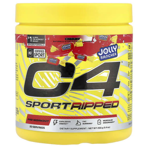 C4® Sport Ripped, Pre-Workout, Jolly Rancher Cherry, 9.4 oz (266 g)