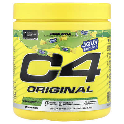 C4 / Cellucor, C4® Original, Pre-Workout, Jolly Rancher, Green Apple Flavor, 8.8 oz (249 g)