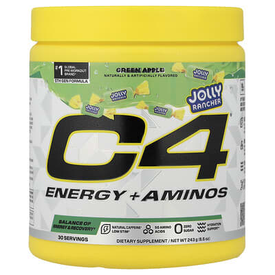 C4 / Cellucor, C4® Energy + Aminos, Jolly Rancher Green Apple, 8.6 oz (243 g)