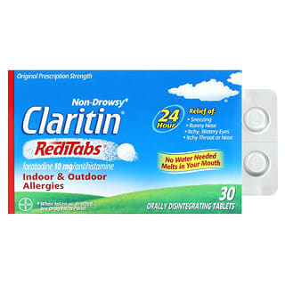 Claritin, Non-Drowsy, RediTabs, 10mg, 구강 붕해 정제 30정