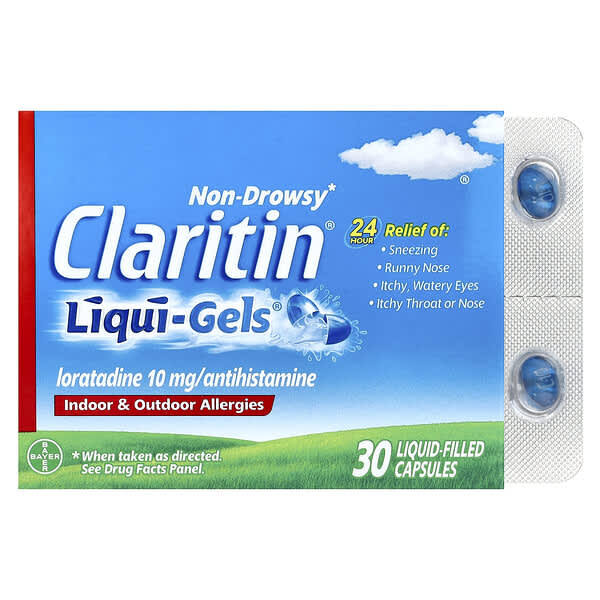 Claritin, Non-Drowsy, Liqui-Gels®, 10 мг, 30 капсул с жидкостью
