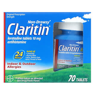 Claritin, 졸음을 유발하지 않음, 클라리틴, 10mg, 70정