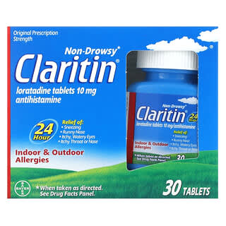 Claritin, No produce somnolencia, Comprimidos de 24 horas, 10 mg, 30 comprimidos
