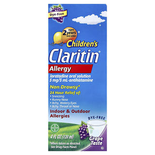 Claritin, Infantil, Alergias, A partir de 2 años, Uva, 5 mg, 120 ml (4 oz. Líq.)
