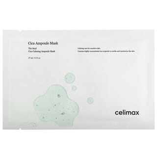 Celimax, Mascarilla de belleza de ampolla de cica, 5 láminas, 27 ml (0,91 oz)