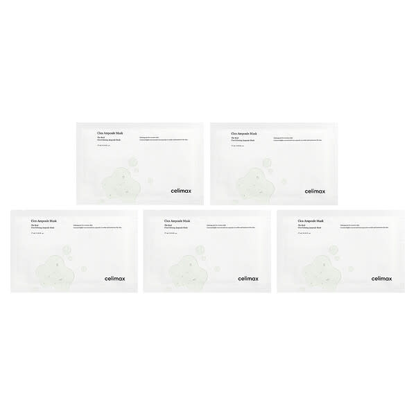 Celimax, 積雪草安瓶美容面膜，5 片，每片 0.91 盎司（27 毫升）
