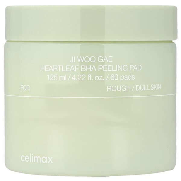 Celimax, Almohadillas exfoliantes con BHA Heartleaf de Ji Woo, 60 almohadillas, 125 ml (4,22 oz. líq.)