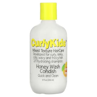 CurlyKids, 蜂蜜洗液護髮素，快速和乾淨，蜂蜜桃子香，8 液量盎司（236 毫升）