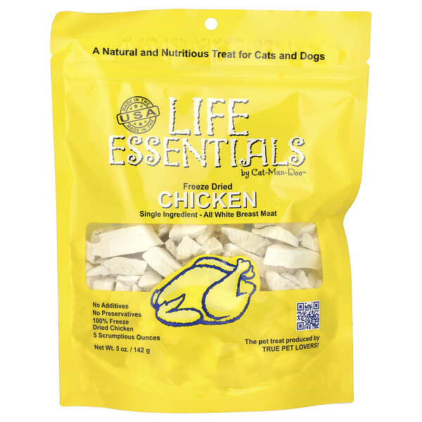 Cat-Man-Doo, Life Essentials, Freeze Dried Chicken, For Cats & Dogs, 5 ...