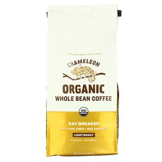 Chameleon Organic Coffee, Organic Whole Bean Coffee, Day Breaker, Light Roast, 9 oz (255 g)