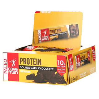 Caveman Foods, Barrita proteica, Doble chocolate negro, 12 barritas, 43 g (1,52 oz) cada una