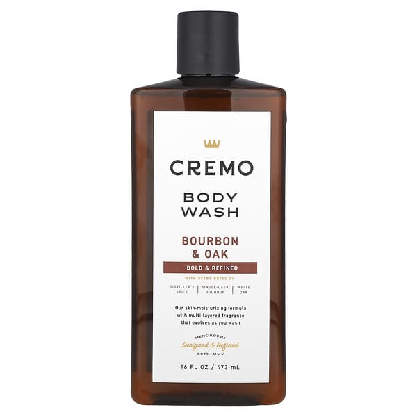 Cremo, Suihkusaippua, Bourbon & Oak, 473 ml