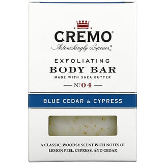 Cremo, Отшелушивающее мыло для тела, № 4, голубой кедр и кипарис, 170 г (6 унций)