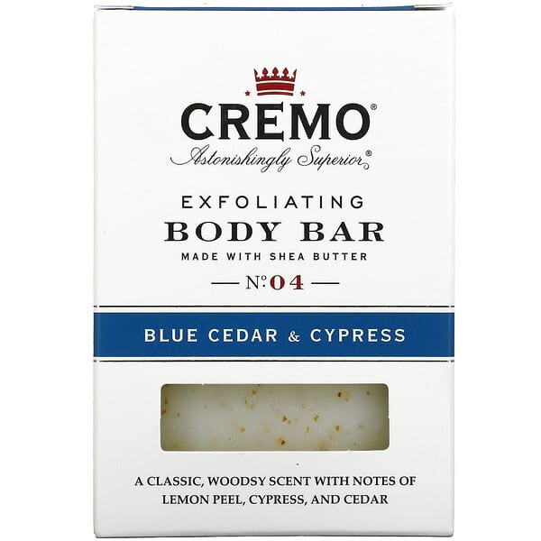 Cremo, Barra corporal exfoliante, No. 4, Cedro azul y ciprés, 170 g (6 oz)